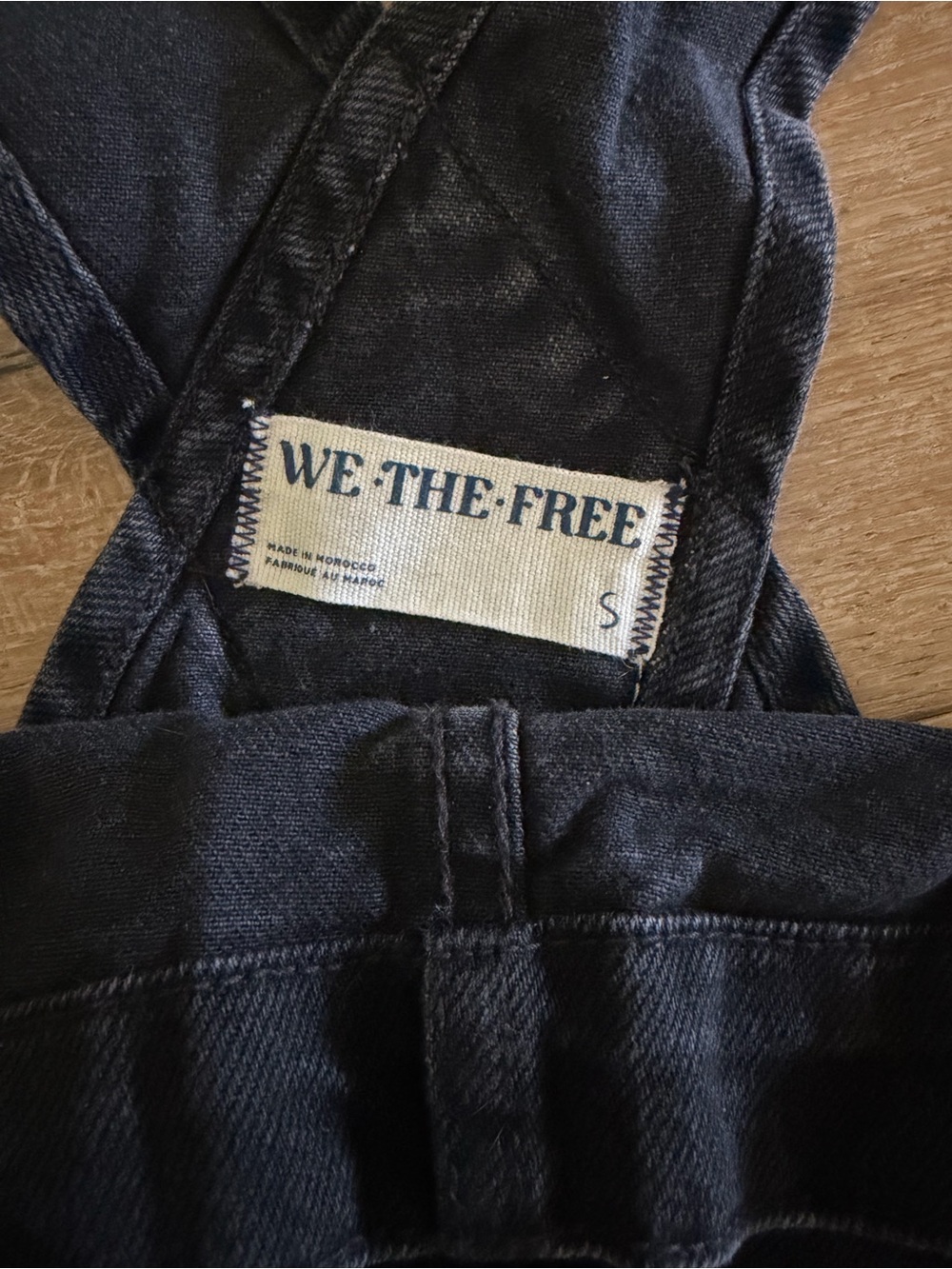 Free People Black Denim Overalls with Straight Leg - Picture 4 of 5
